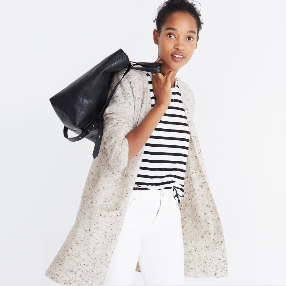 Madewell Cream Donegal Kent Long Cardigan Sweater